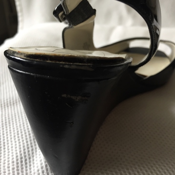 Patent Leather Sling-Back Wedge Sandals - Picture 6 of 8